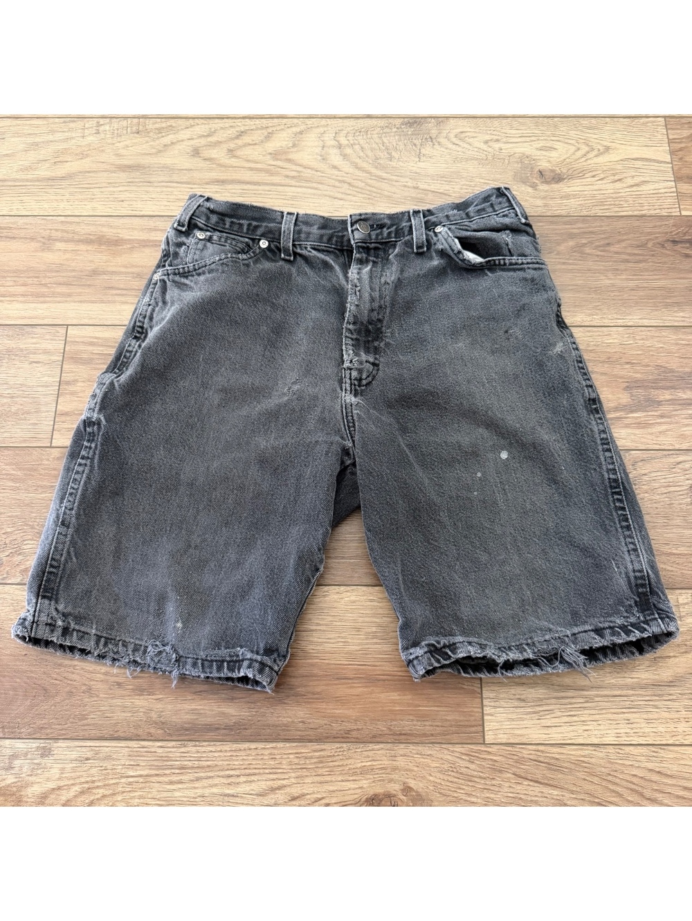 Vtg Dickies Black Denim Carpenter Shorts Jorts 34 (32x10)